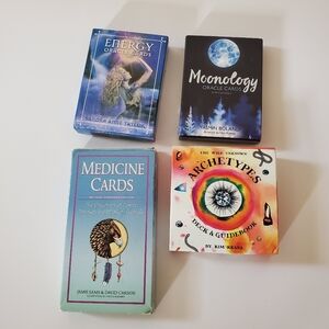 4 Decks Tarot Energy Oracle Medicine Moonology Cards Archetypes Good Condition